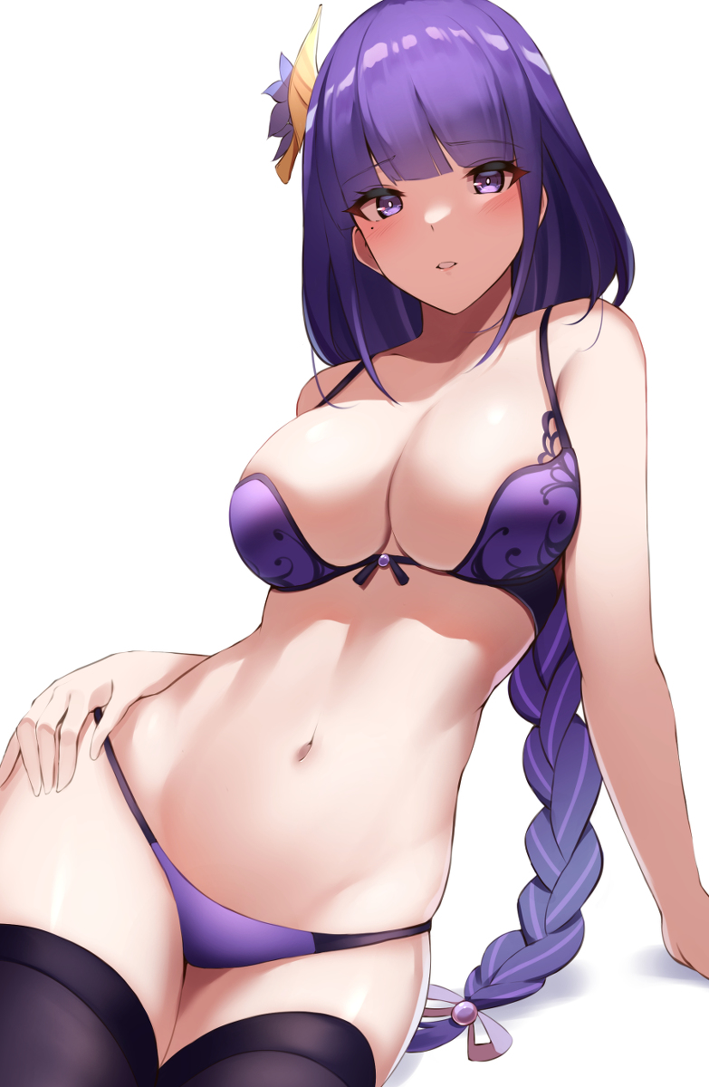 This is a pixiv picture whose title is 原神下着部　雷電影.