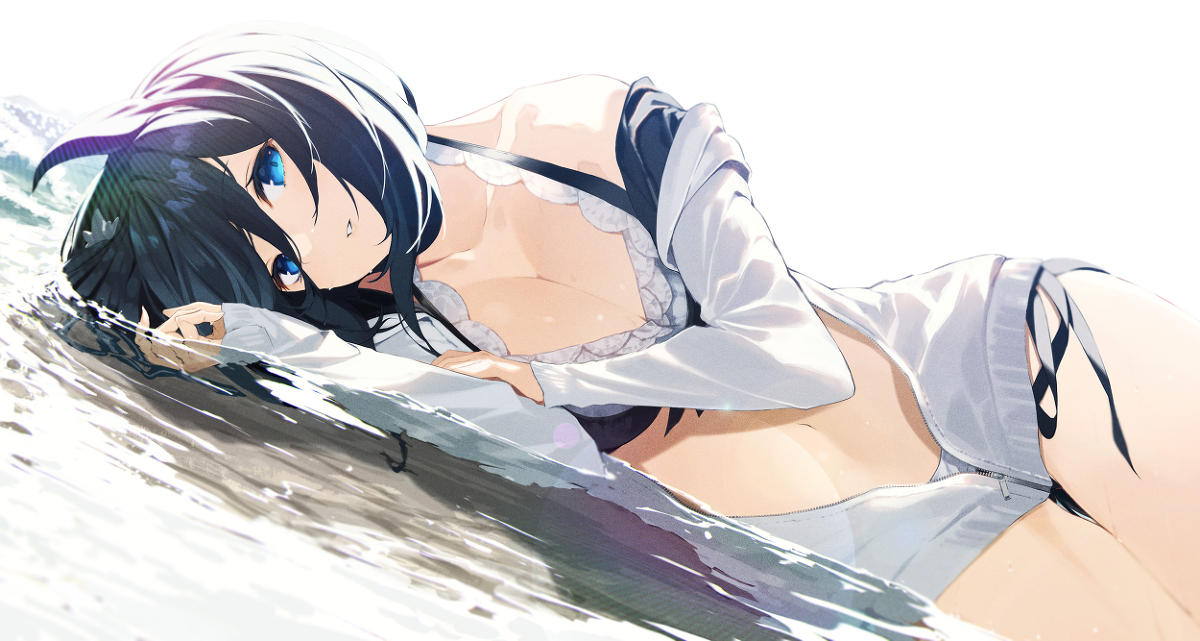 This is a pixiv picture whose title is 水着フラッシュ.