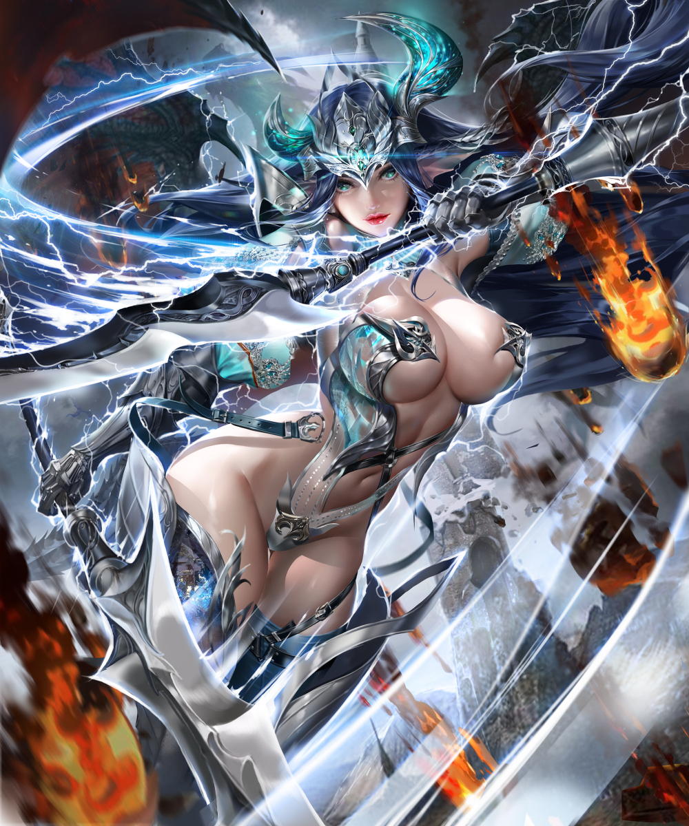 This is a pixiv picture whose title is Blue Dragon Valkyrie.