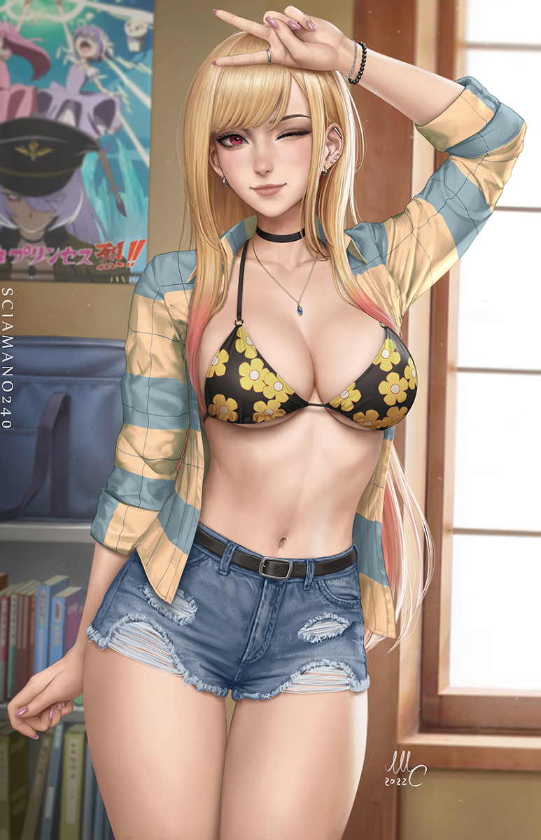 This is a pixiv picture whose title is Marin Kitagawa.