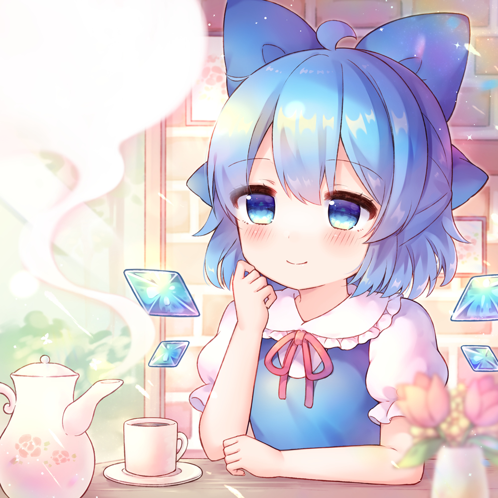 This is a pixiv picture whose title is チルノちゃんと行きつけのカフェ.