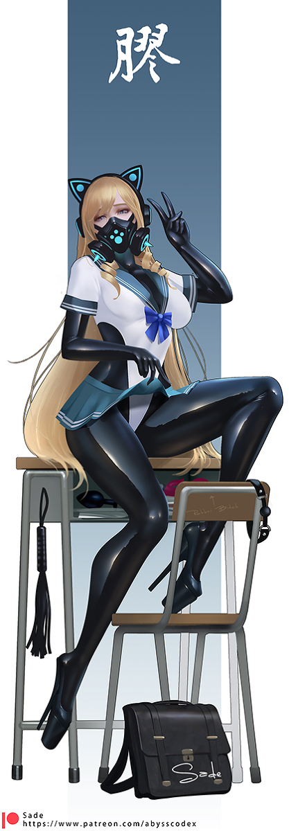 This is a pixiv picture whose title is Latex Life - Latex Schoolgirl.