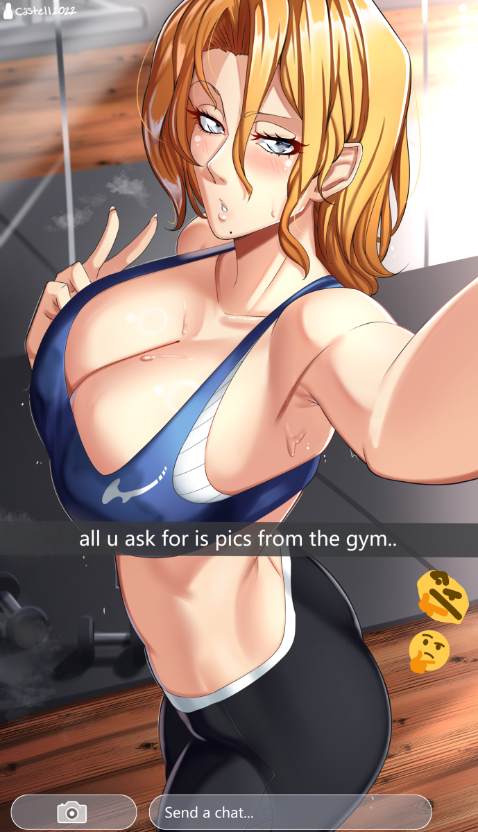 This is a pixiv picture whose title is Rangiku Workout (Bleach).