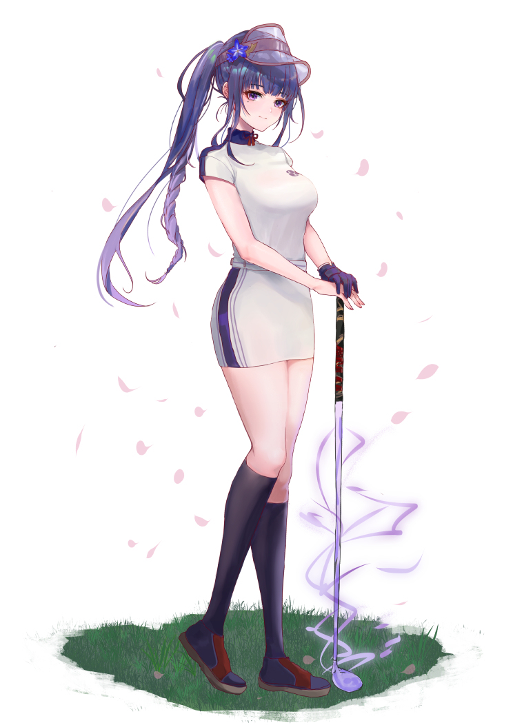 This is a pixiv picture whose title is 雷電将軍×ゴルフ.