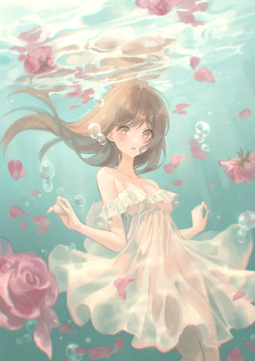 This is a pixiv picture whose title is 水中花.