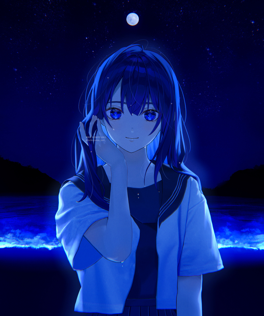 This is a pixiv picture whose title is 夜光虫.