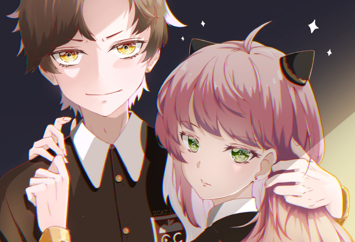 This is a pixiv picture whose title is Anya & Damian.