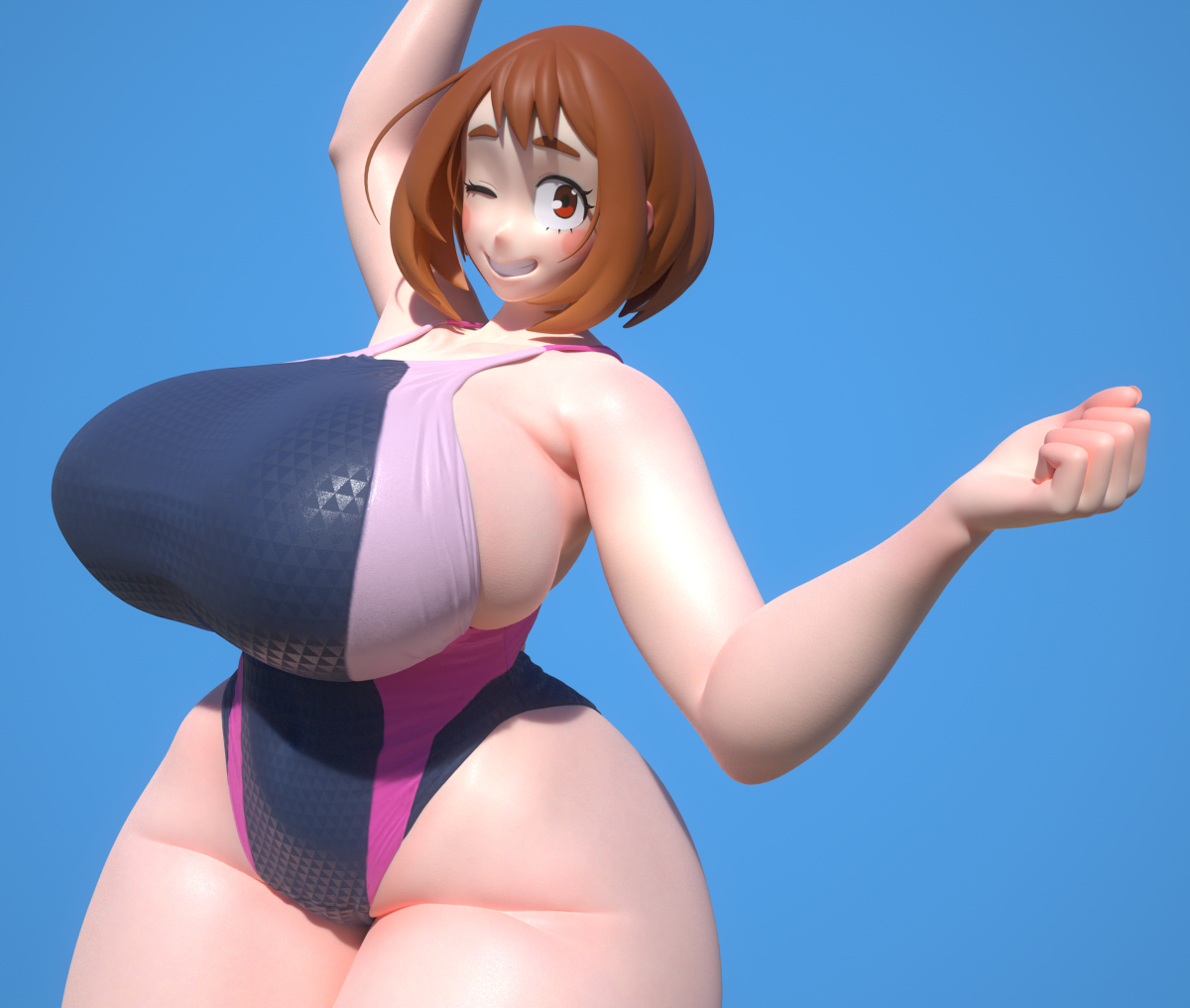 This is a pixiv picture whose title is 麗日お茶子.