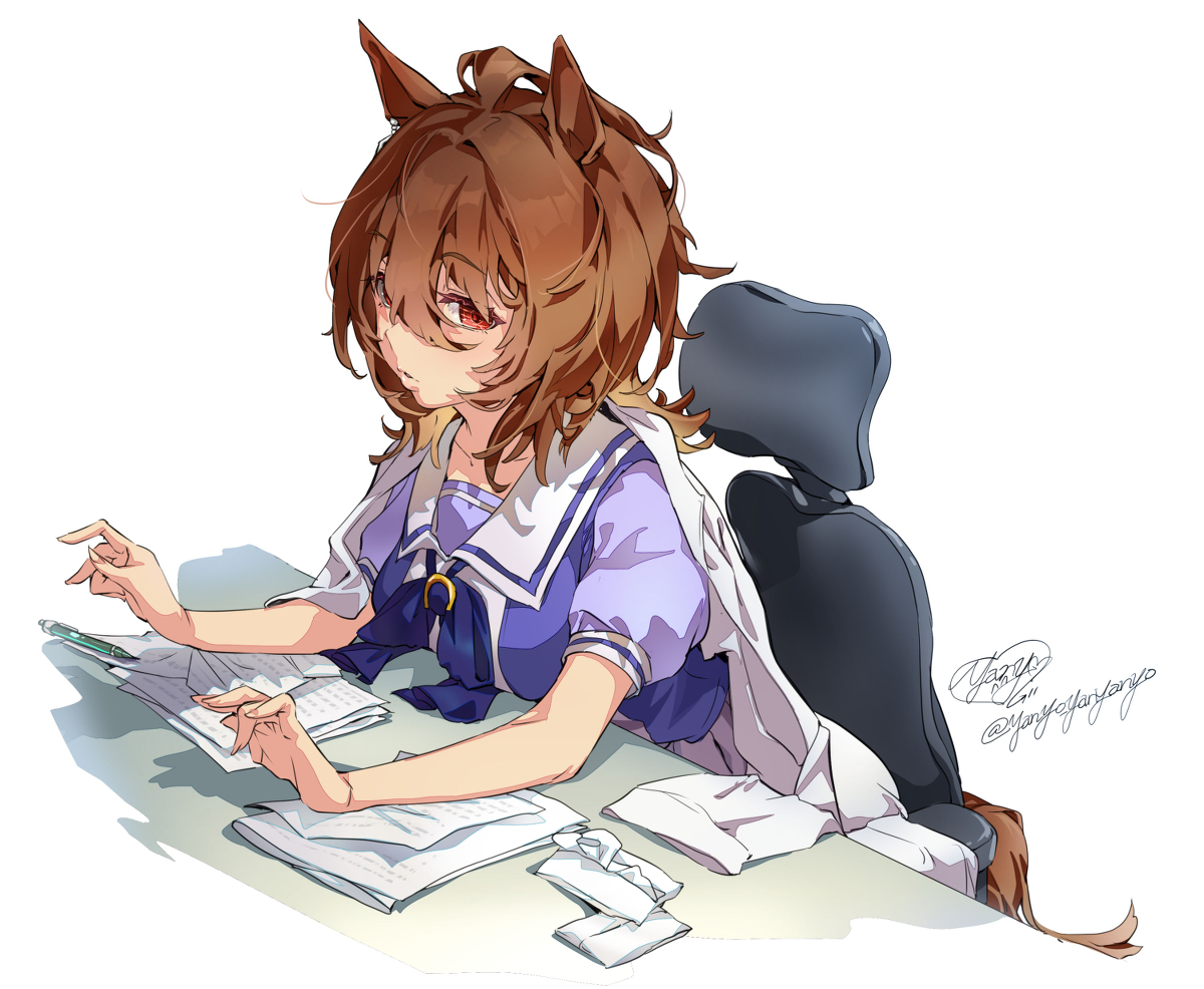 This is a pixiv picture whose title is 起きタキオン.