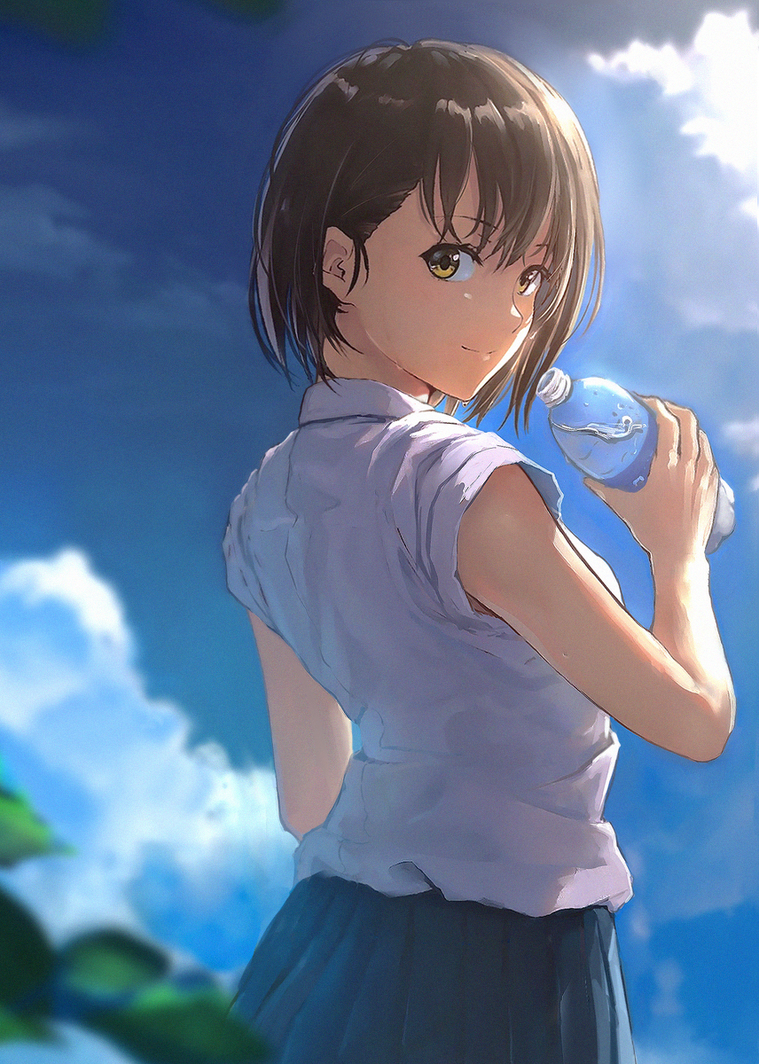 This is a pixiv picture whose title is 暑いね.