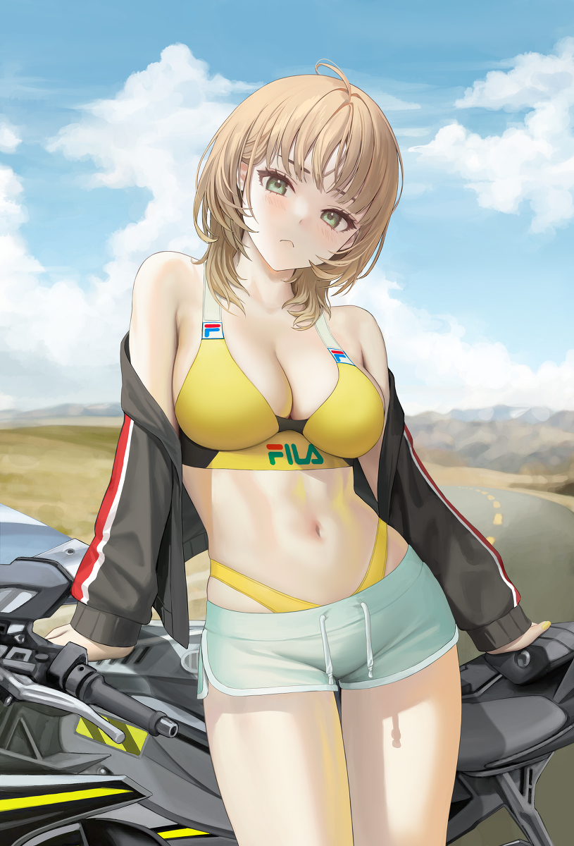 This is a pixiv picture whose title is sporty short.