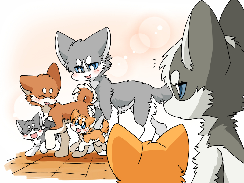 This is a pixiv picture whose title is ミックス犬.