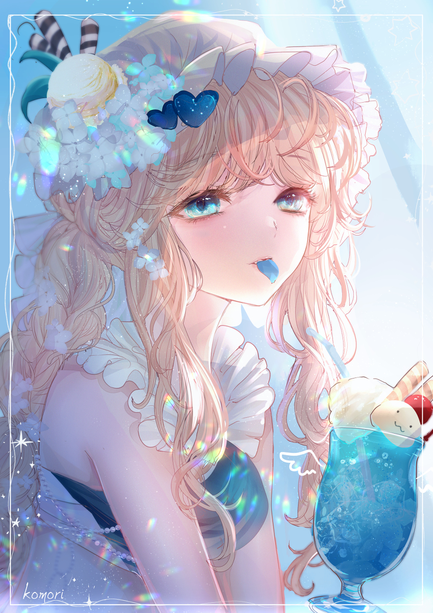 This is a pixiv picture whose title is クリームソーダの妖精.