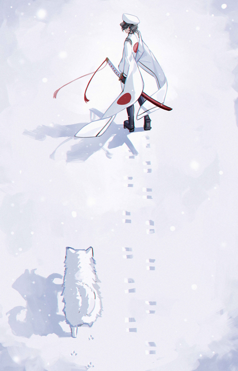 This is a pixiv picture whose title is 白雪と白い雪.