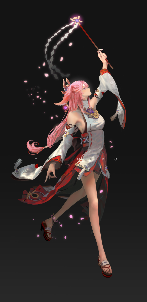 This is a pixiv picture whose title is 八重神子.