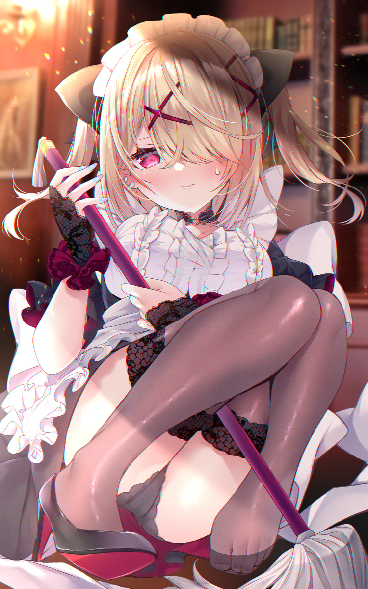 This is a pixiv picture whose title is お仕事中に失敗しちゃうメイドちゃん①.