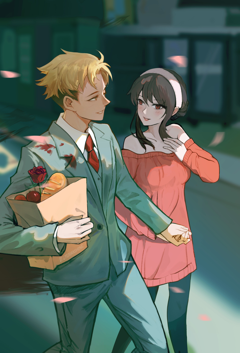 This is a pixiv picture whose title is 间谍过家家.