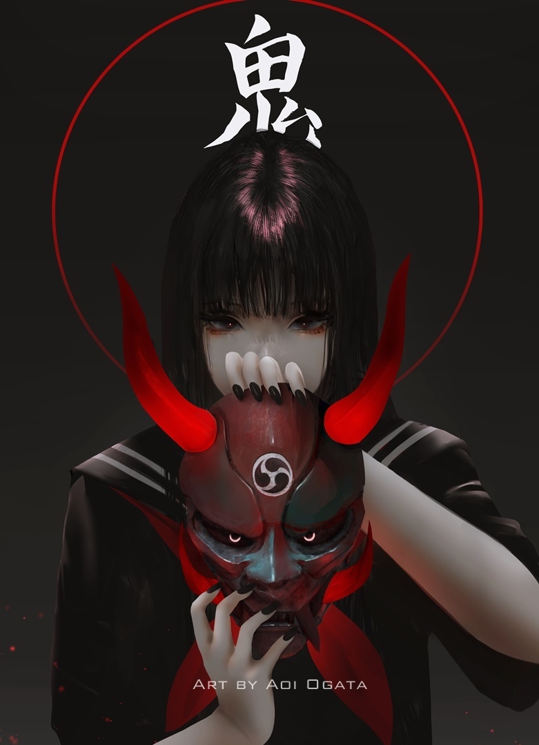 This is a pixiv picture whose title is Oni Mask.