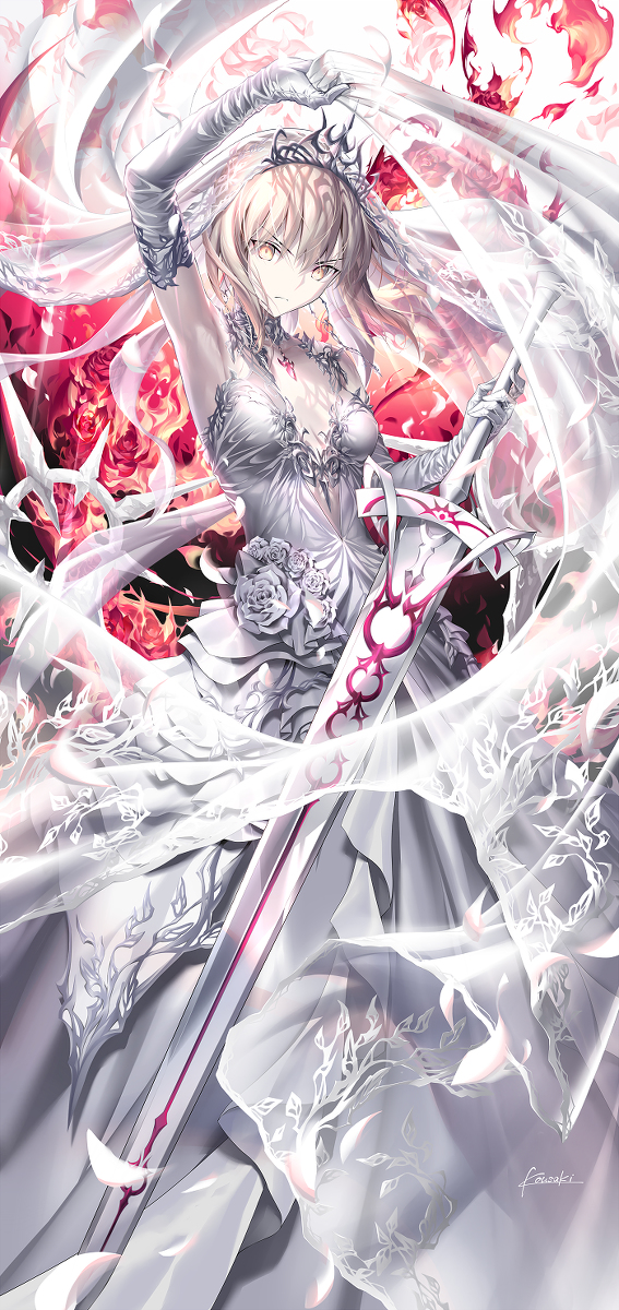 This is a pixiv picture whose title is ウエディングセイバーオルタ.