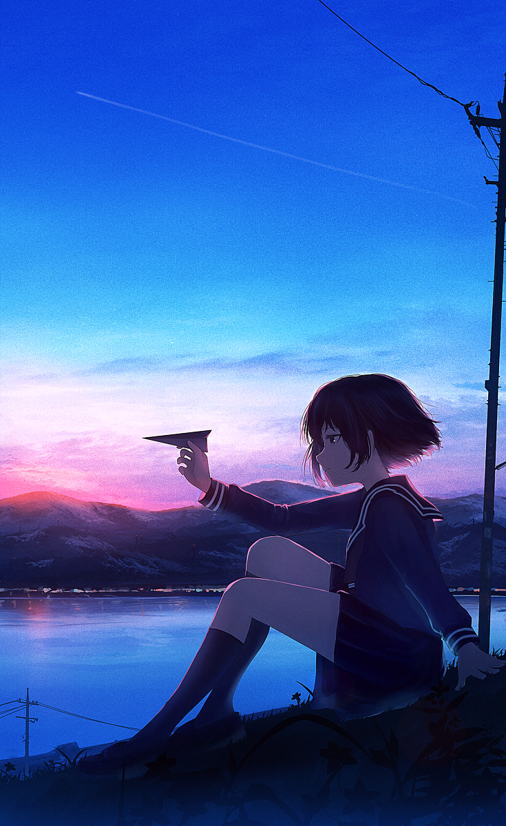 This is a pixiv picture whose title is 風に乗せて.