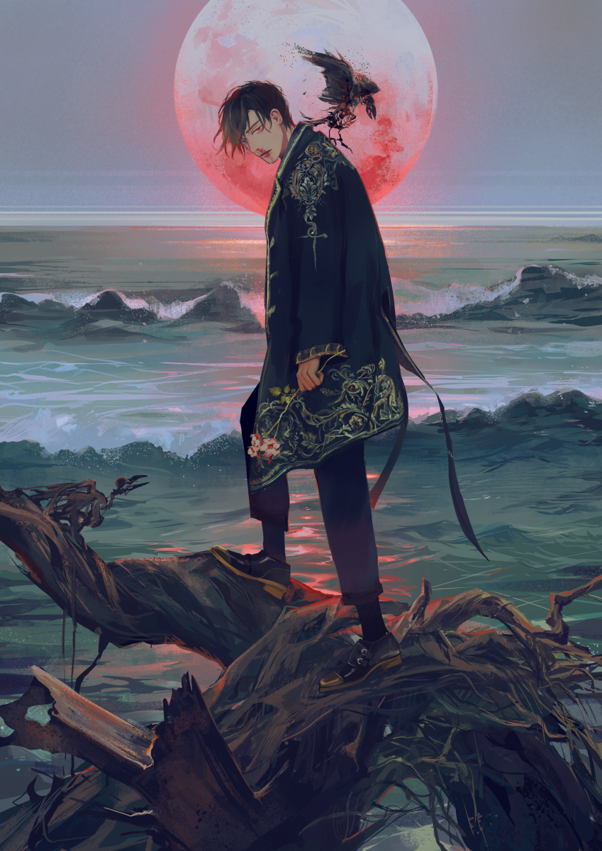 This is a pixiv picture whose title is 弔い.