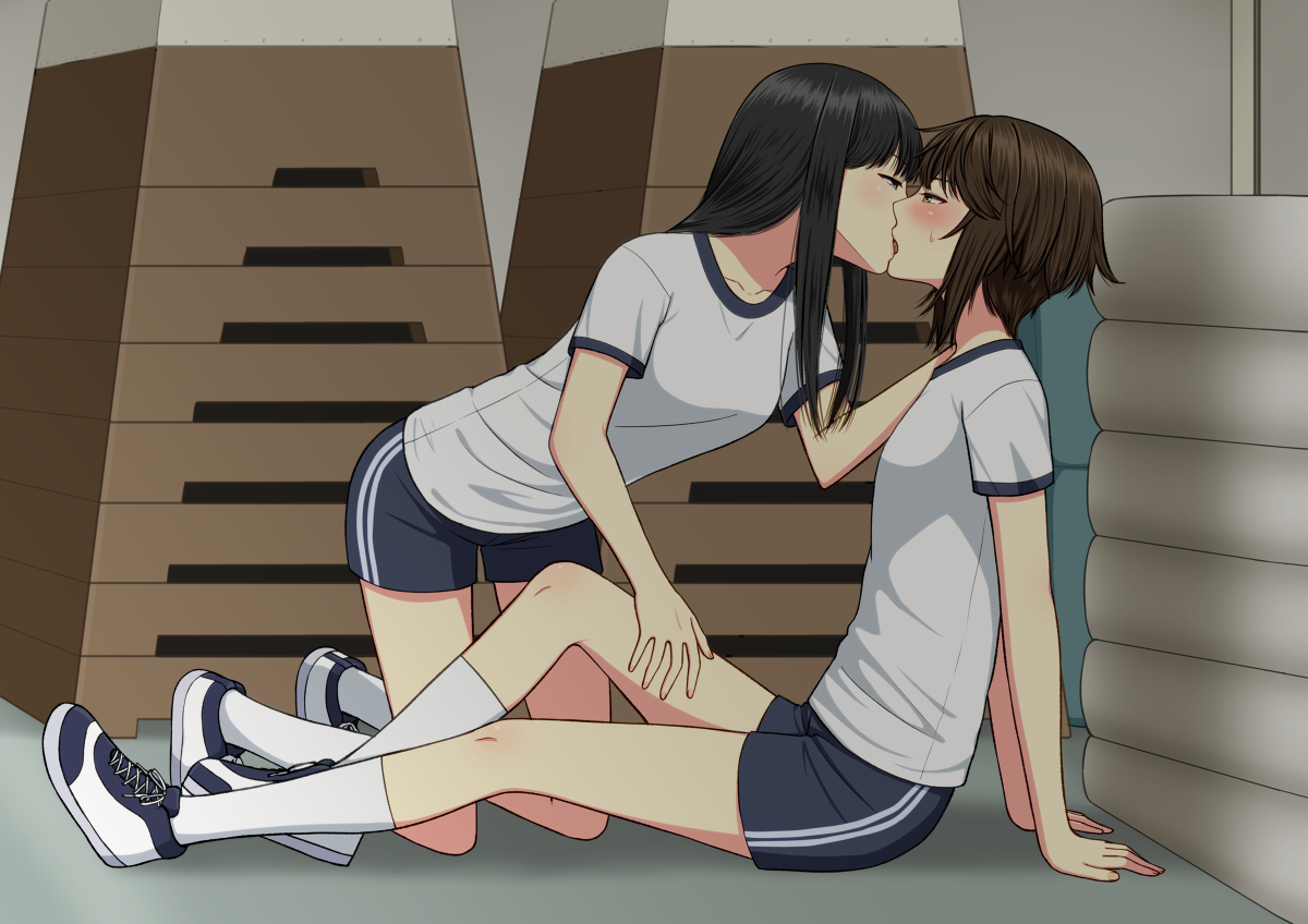 This is a pixiv picture whose title is 【創作百合】.
