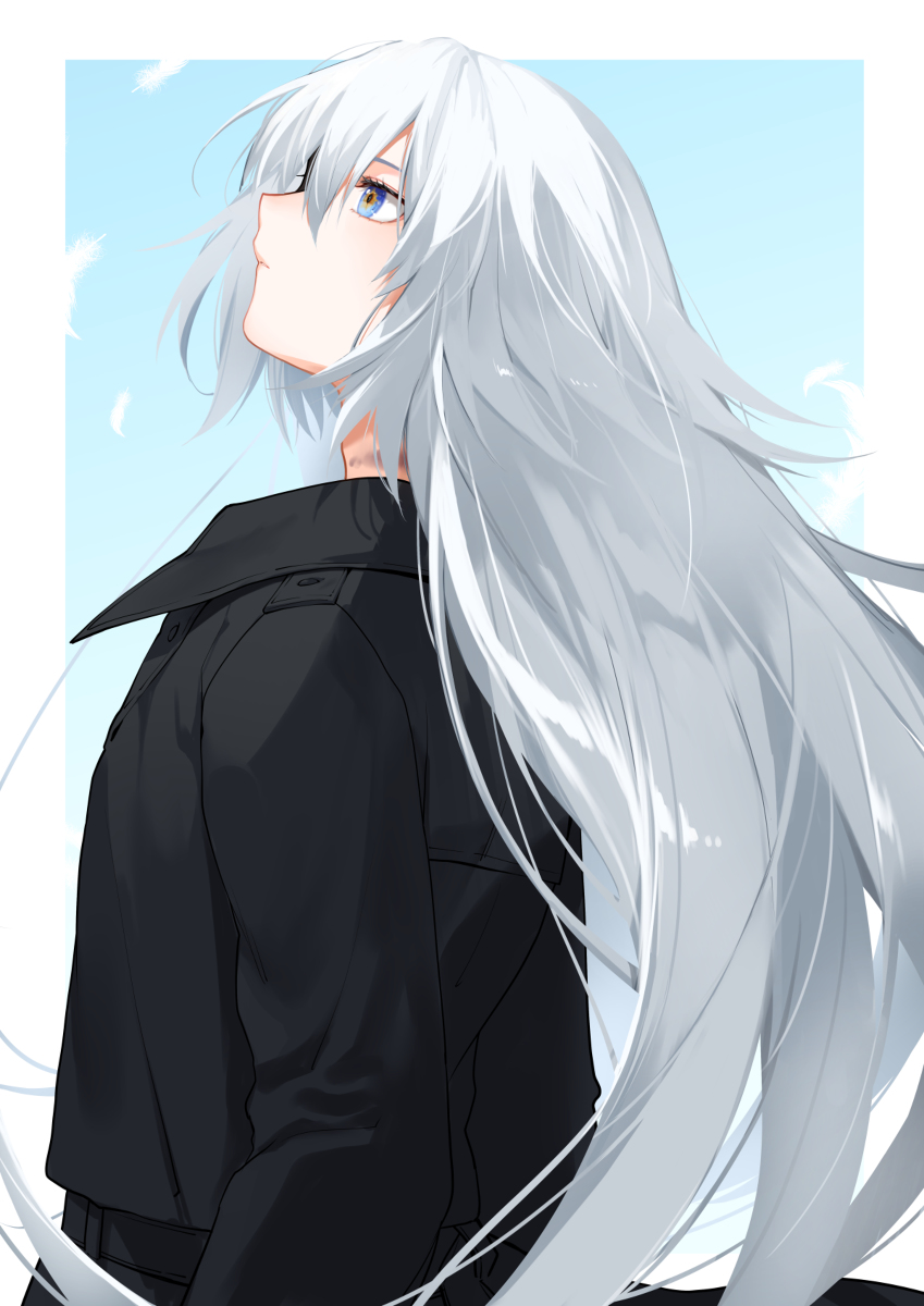 This is a pixiv picture whose title is 銀髪.