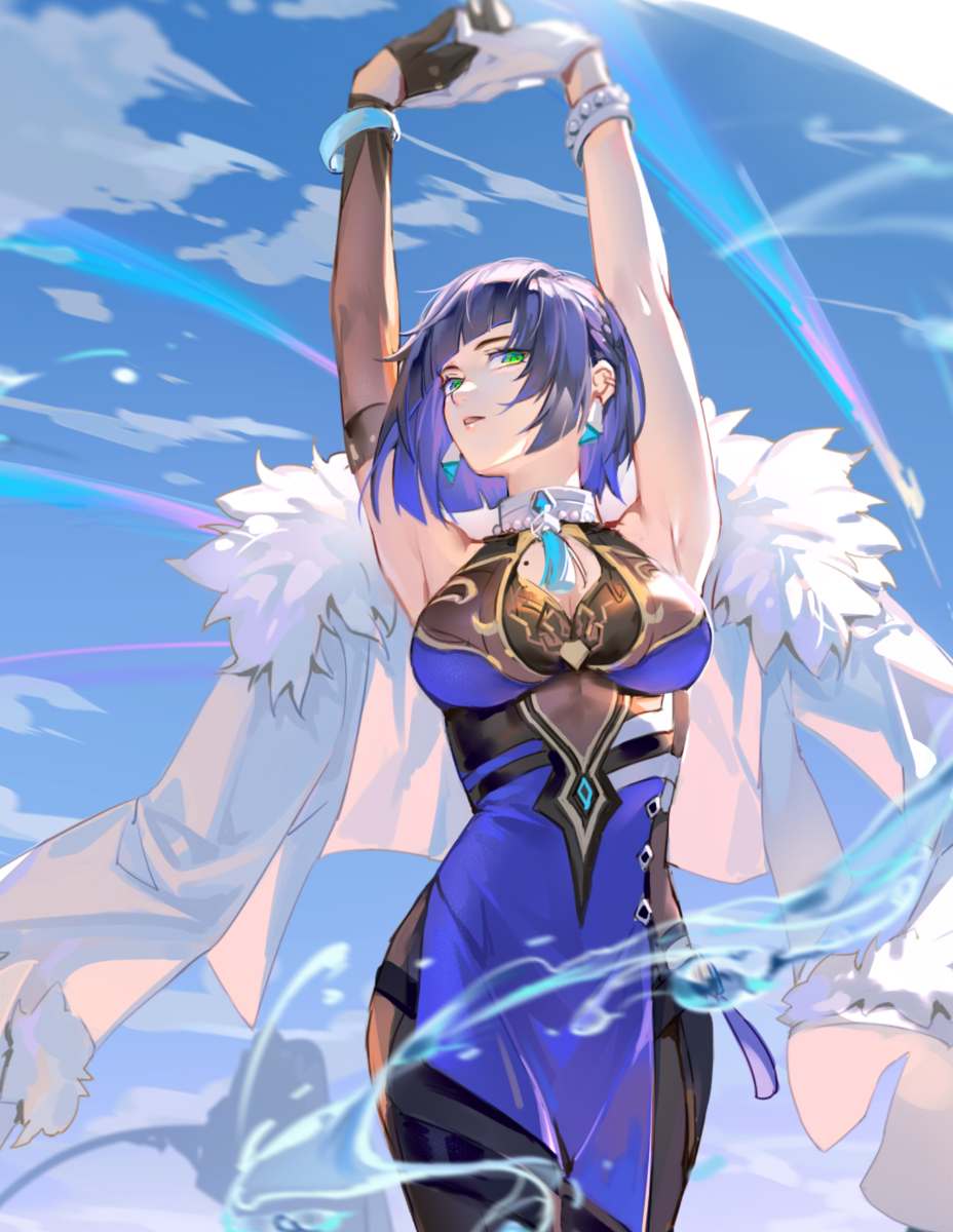 This is a pixiv picture whose title is 夜兰老婆.