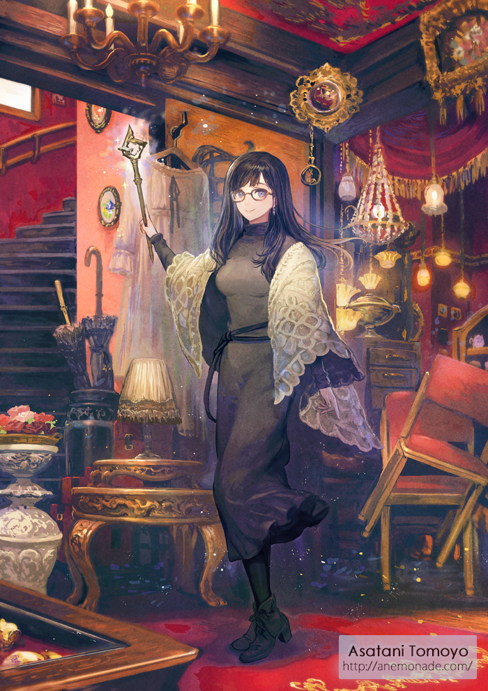 This is a pixiv picture whose title is アンティーク店の魔女.