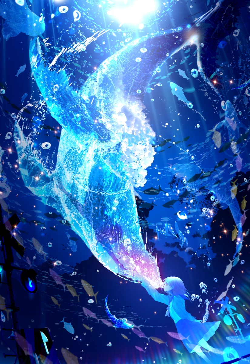 This is a pixiv picture whose title is アクアリウムの夜『君ともう一度』.