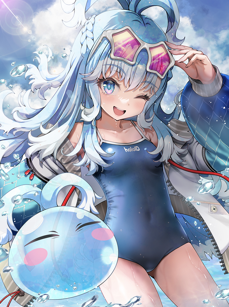 This is a pixiv picture whose title is 水着こぼ・かなえるさん.