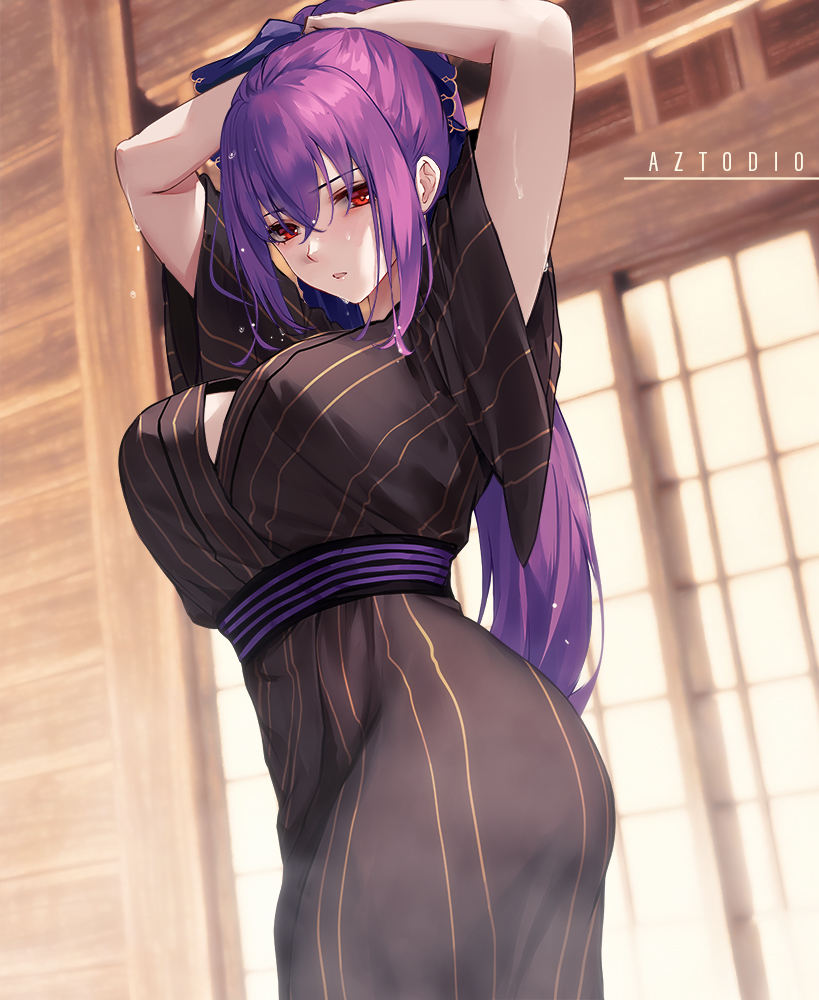 This is a pixiv picture whose title is Skadi in yukata.