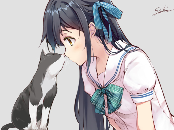 This is a pixiv picture whose title is kiss.