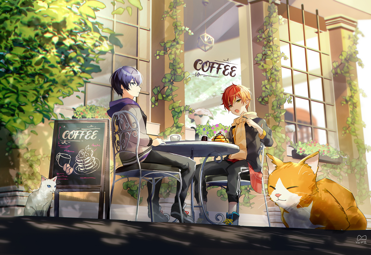 This is a pixiv picture whose title is 🌿☕️🙂🍴😋🥞🌿.