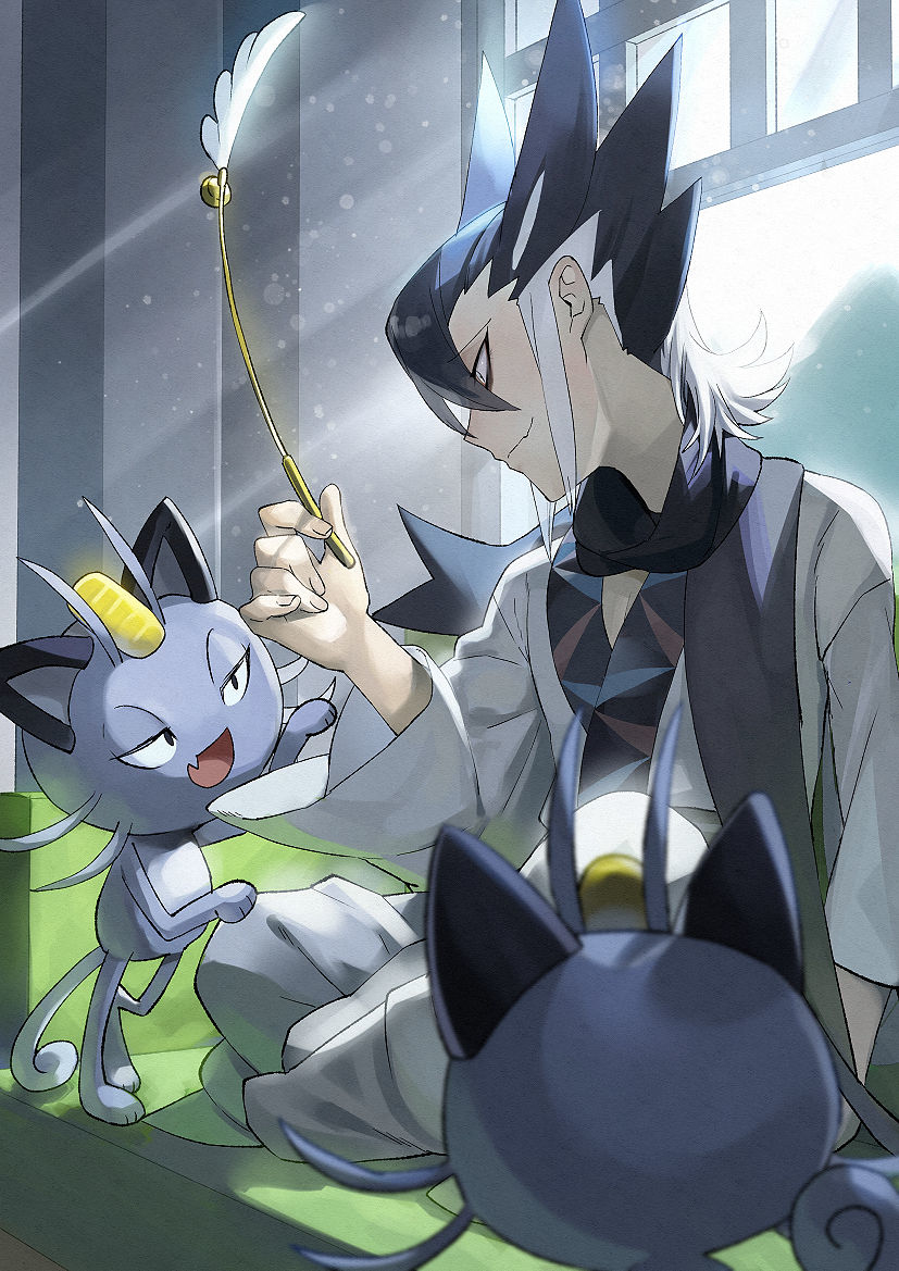 This is a pixiv picture whose title is ポケットモンスターSM(USUM)　ギーマとアローラニャース.