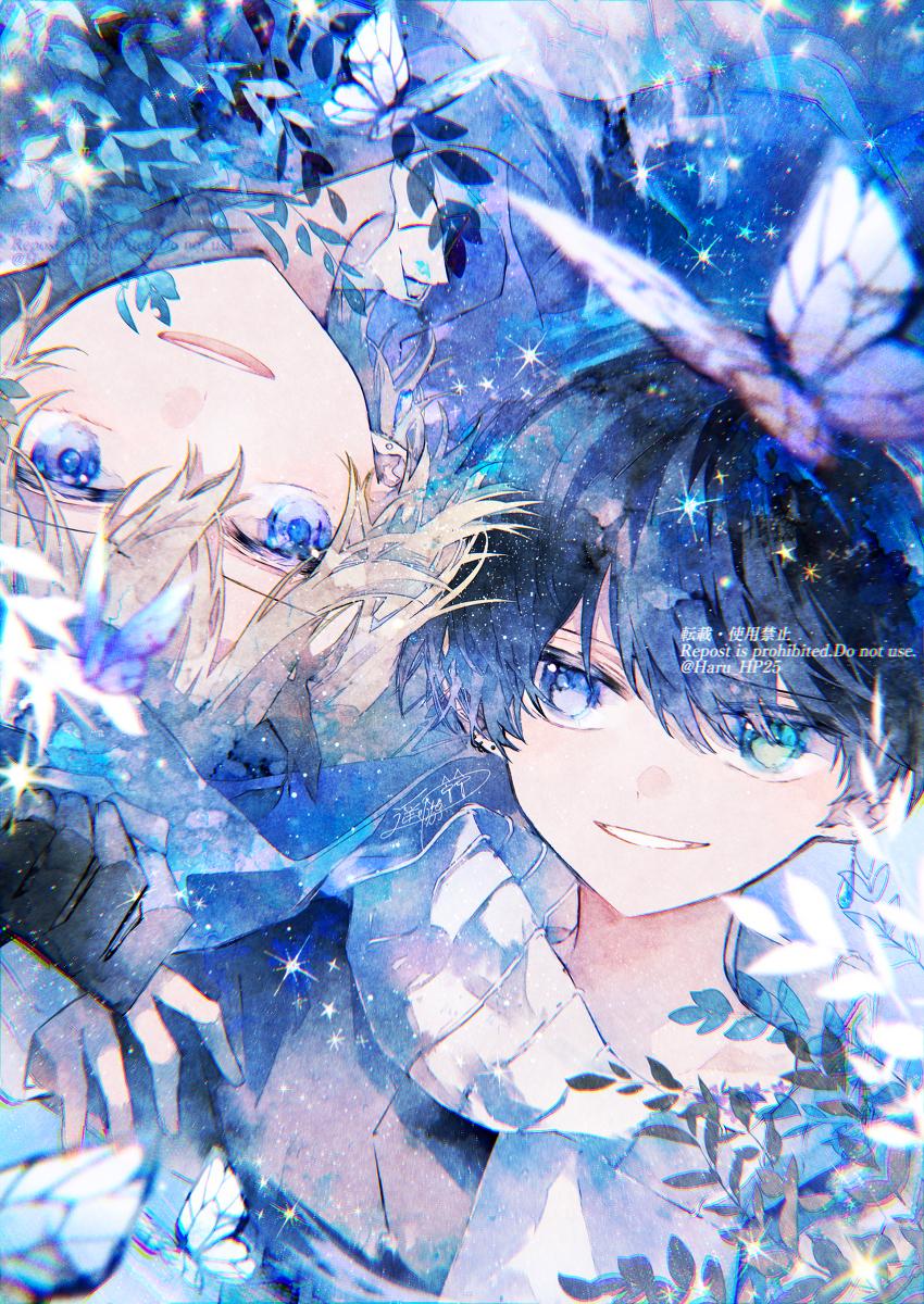 This is a pixiv picture whose title is 現在逃亡中の2人のこと.