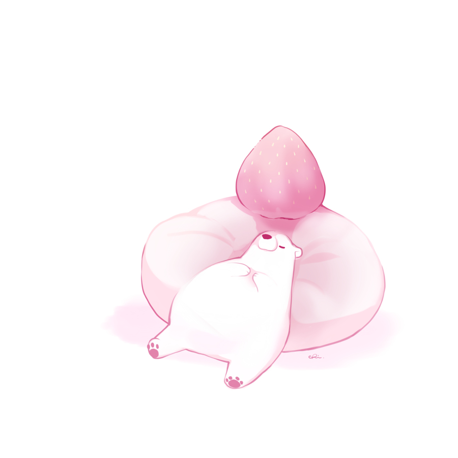 This is a pixiv picture whose title is しろくまいちご大福.