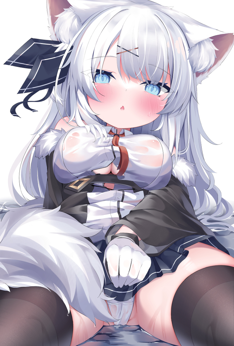 This is a pixiv picture whose title is まっしろでもふもふ.