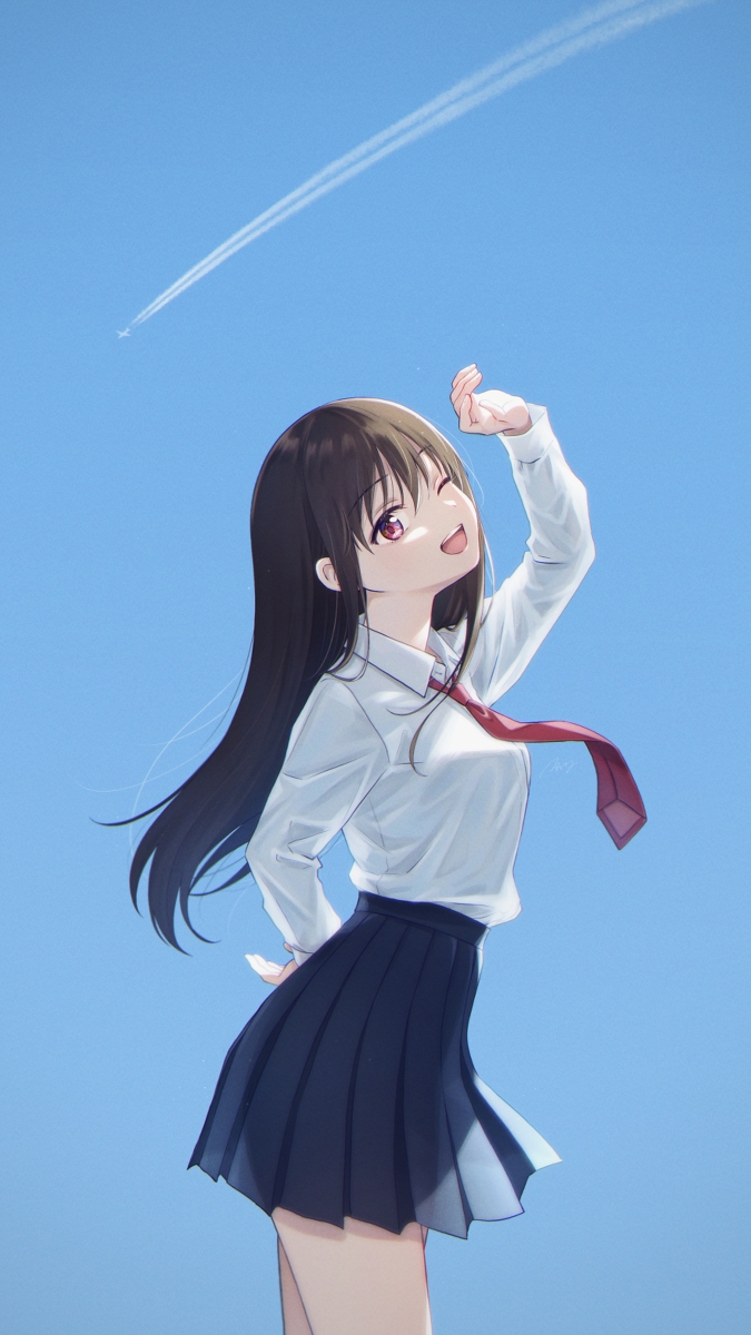 This is a pixiv picture whose title is 「明日、雨だね」.