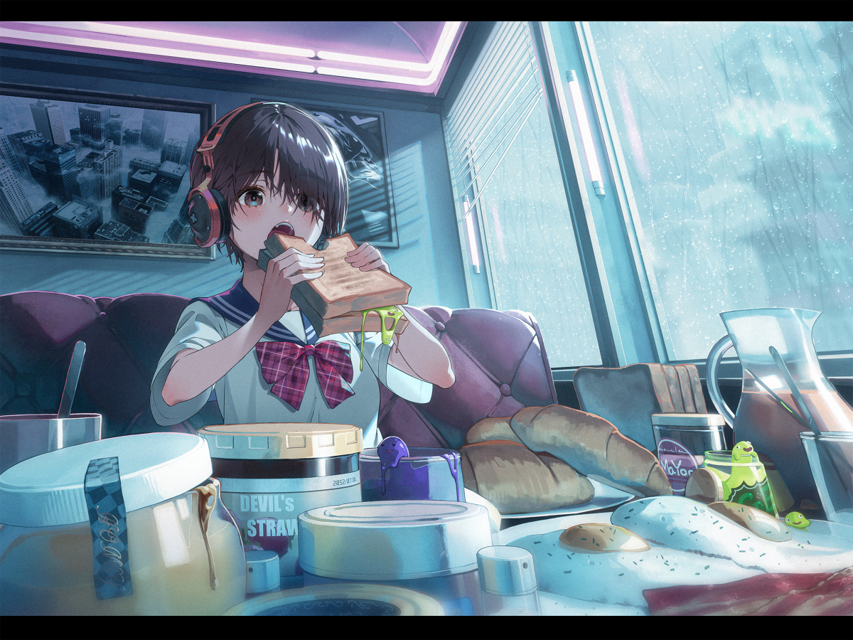 This is a pixiv picture whose title is 貴方は何を塗って食べる？.