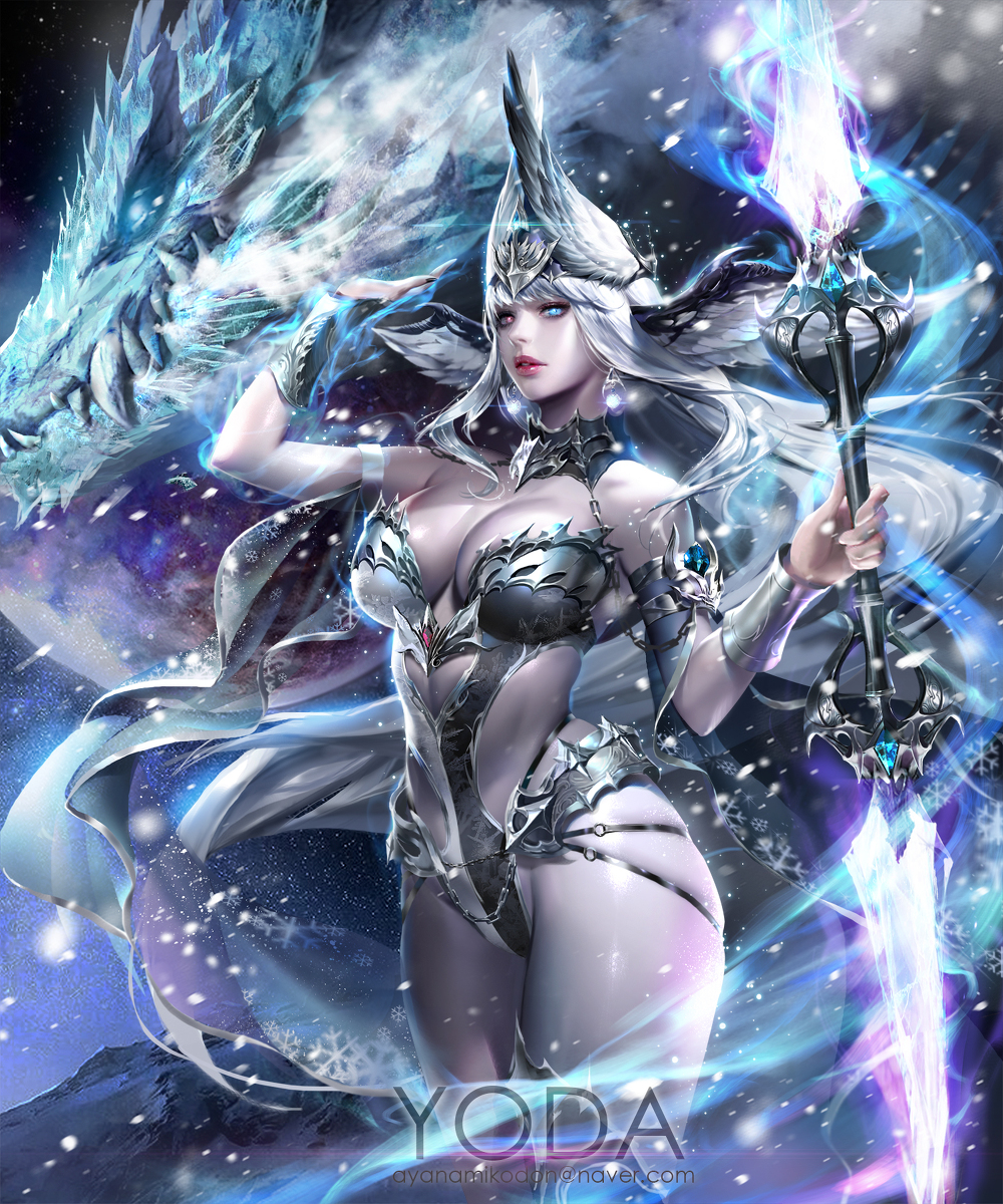 This is a pixiv picture whose title is Dragon Fusion Selene.