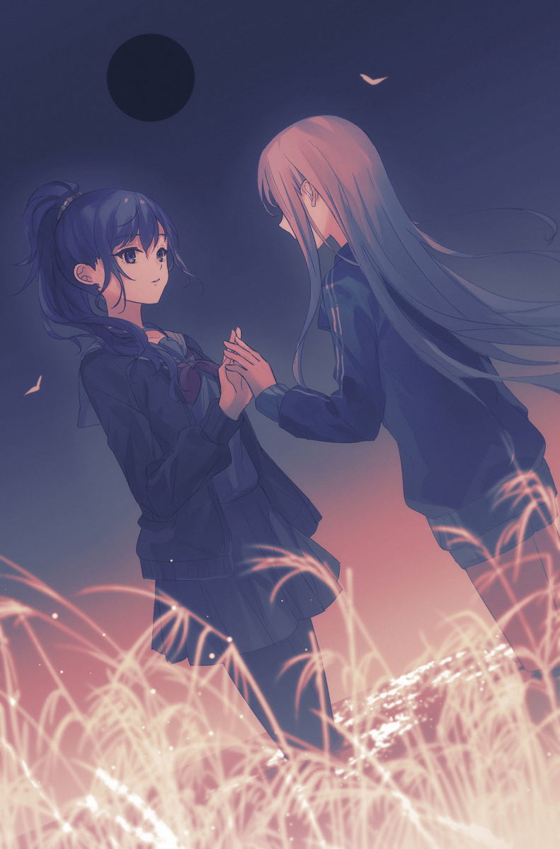 This is a pixiv picture whose title is 黒い月.