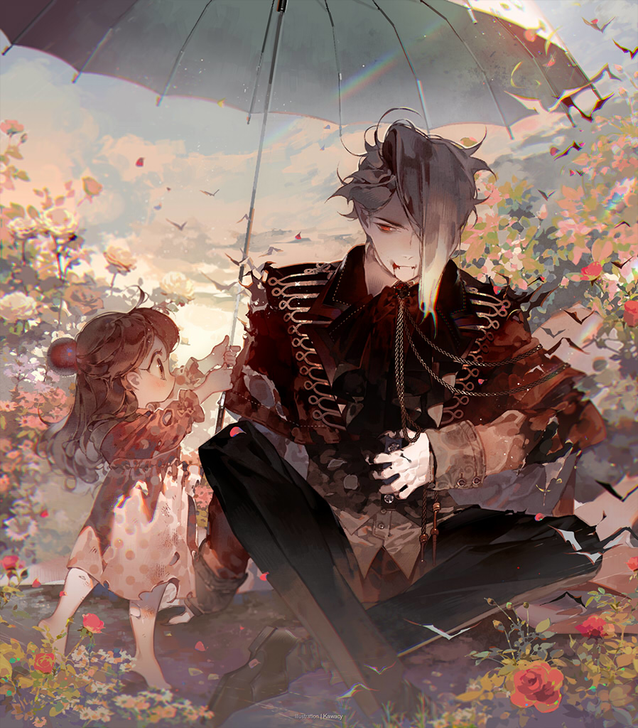 This is a pixiv picture whose title is 傘.