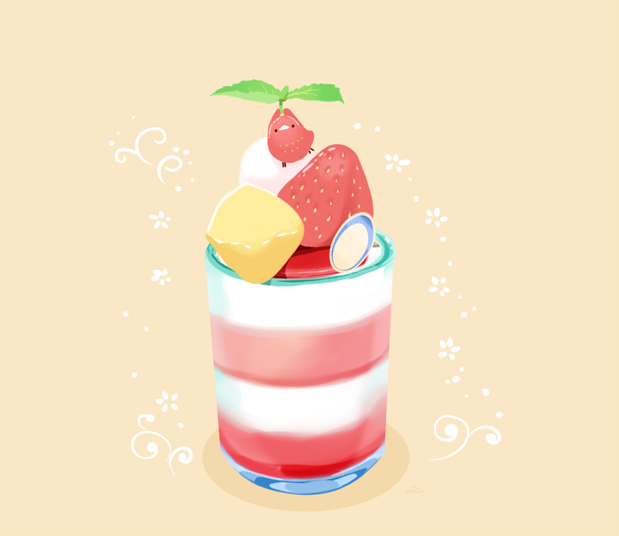 This is a pixiv picture whose title is いちごとマンゴーのジュレ.