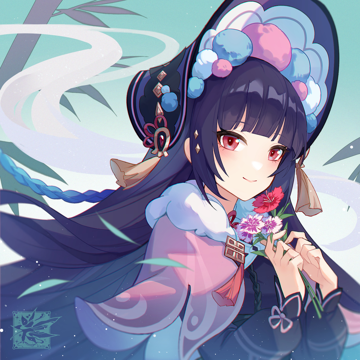 This is a pixiv picture whose title is 君に花を.