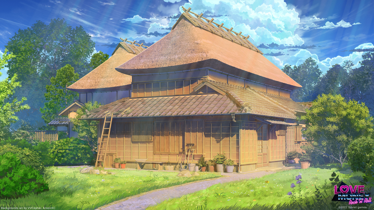 This is a pixiv picture whose title is 日本の村の家.
