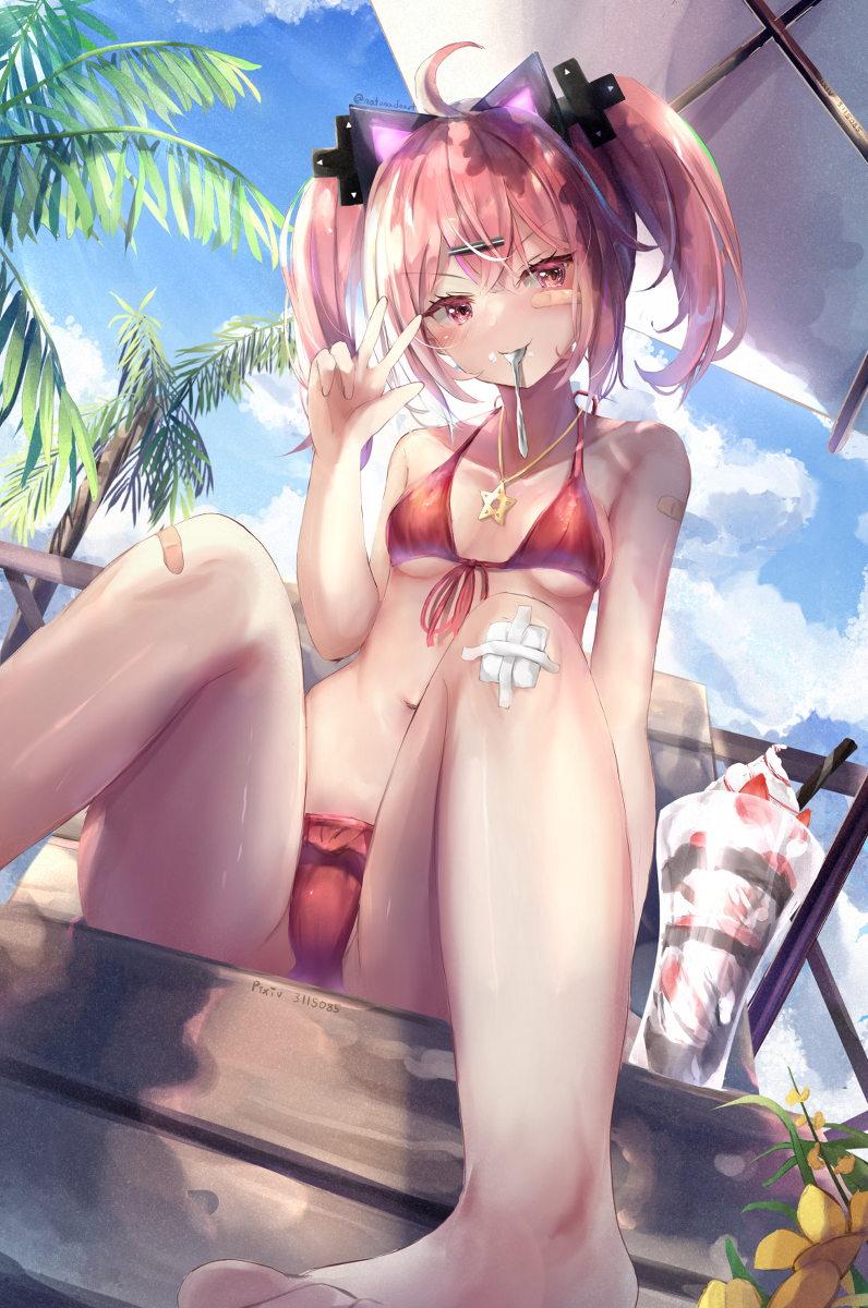 This is a pixiv picture whose title is 夏！🍹.