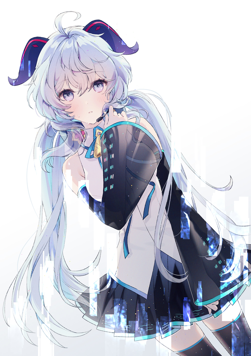 This is a pixiv picture whose title is ミク服の甘雨ちゃん.