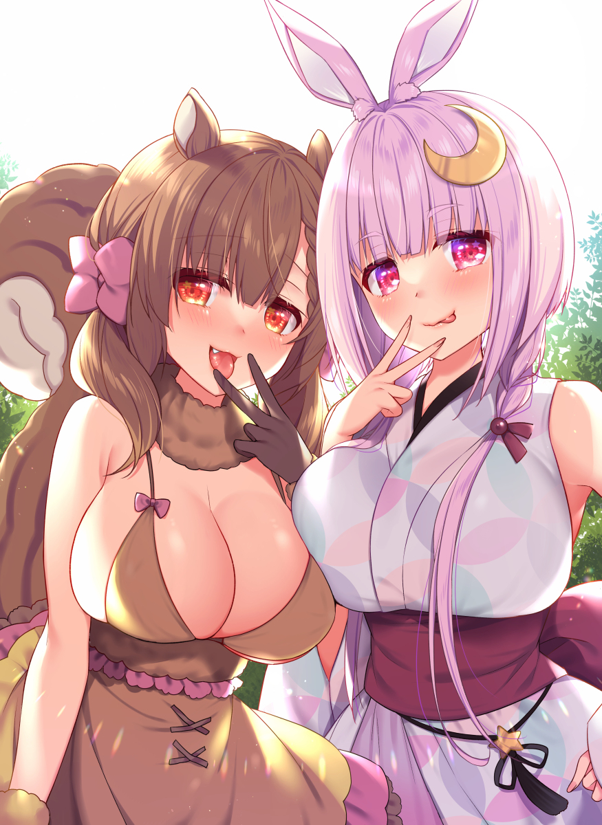 This is a pixiv picture whose title is チルちゃん＆月兎さま.