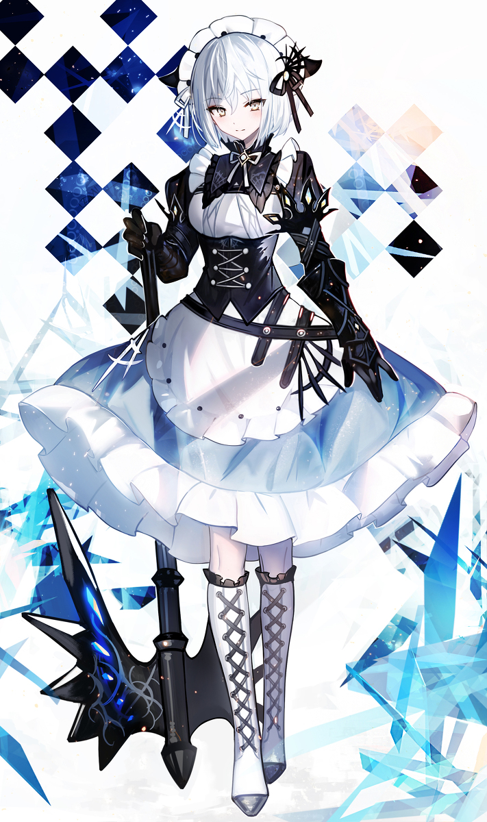This is a pixiv picture whose title is 瑠璃色のメイド.